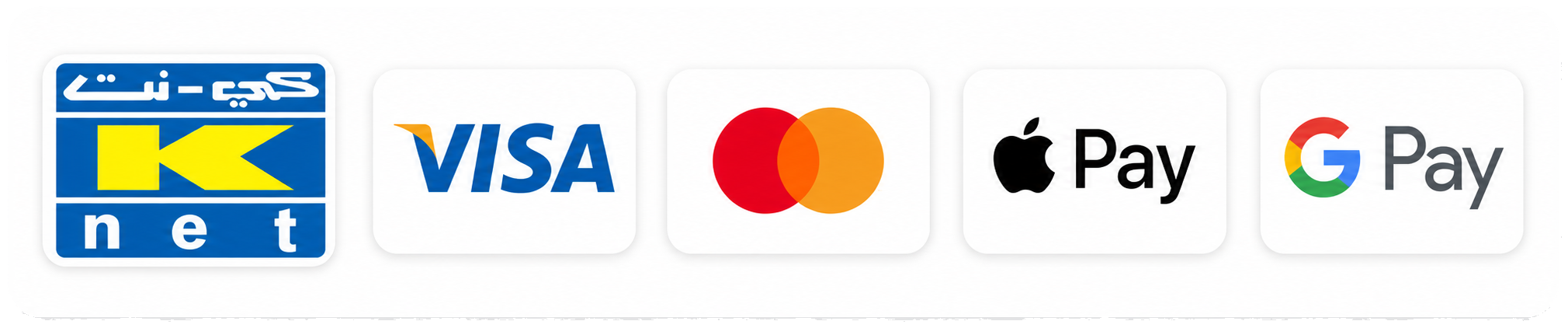 Accepted payment methods: KNET, Visa, Mastercard, Apple Pay, Google Pay